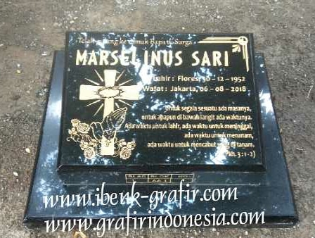 Plakat batu nisan ful granit